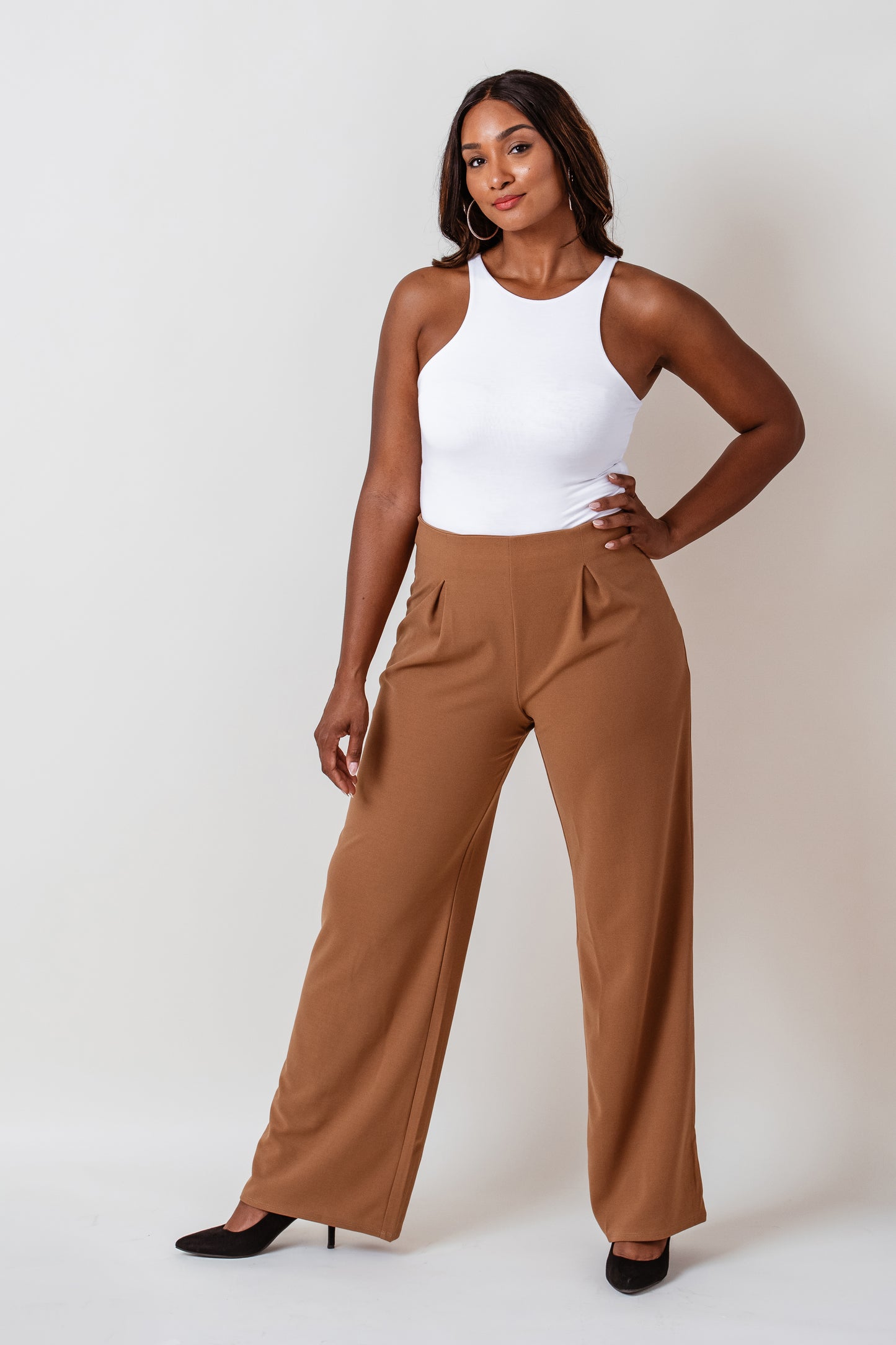 *CLEARANCE* Side Zipper High Waisted Wide Leg