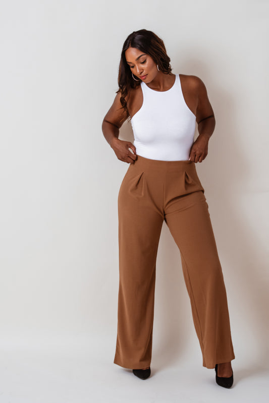 *CLEARANCE* Side Zipper High Waisted Wide Leg