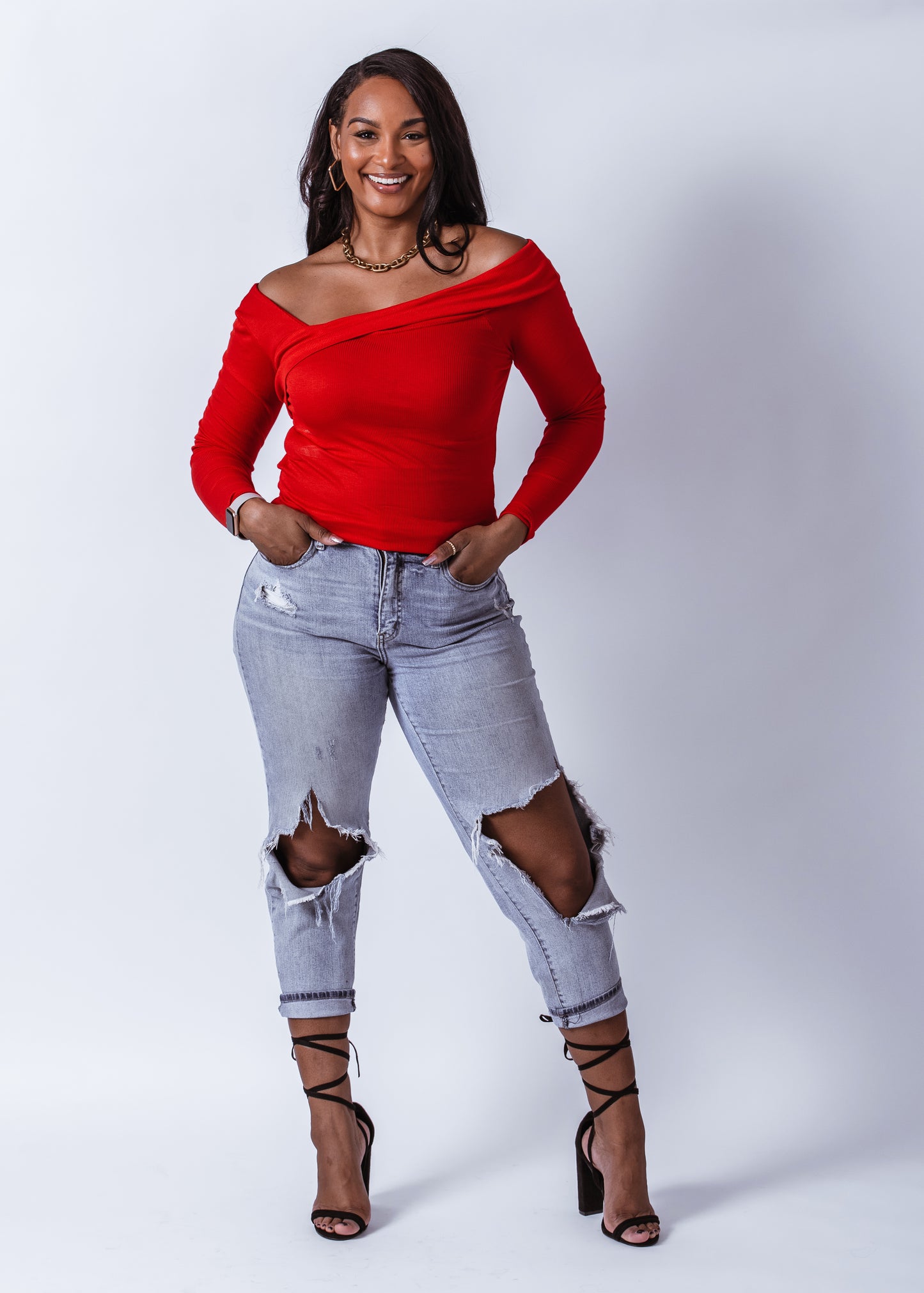 *CLEARANCE* Ribbed Bodycon Off Shoulder Top
