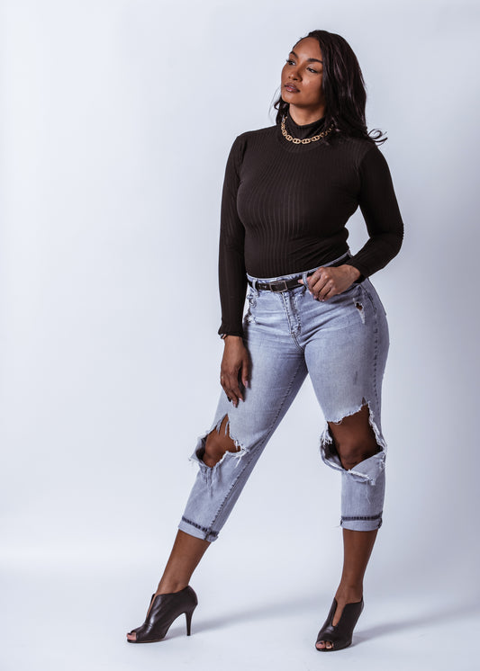 *CLEARANCE* Neck Long Sleeve Bodysuit