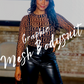 Sexy Graphic Mesh Mock Neck Bodysuit