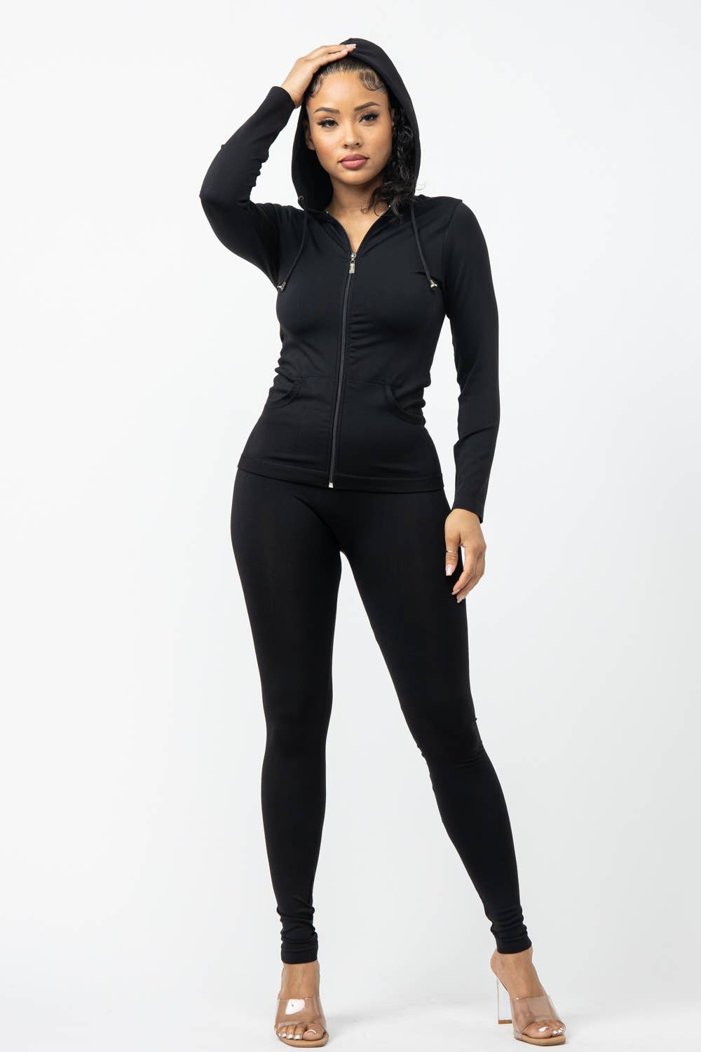 *CLEARANCE* Zip Up Hoodie And Leggings Set