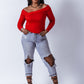 *CLEARANCE* Ribbed Bodycon Off Shoulder Top