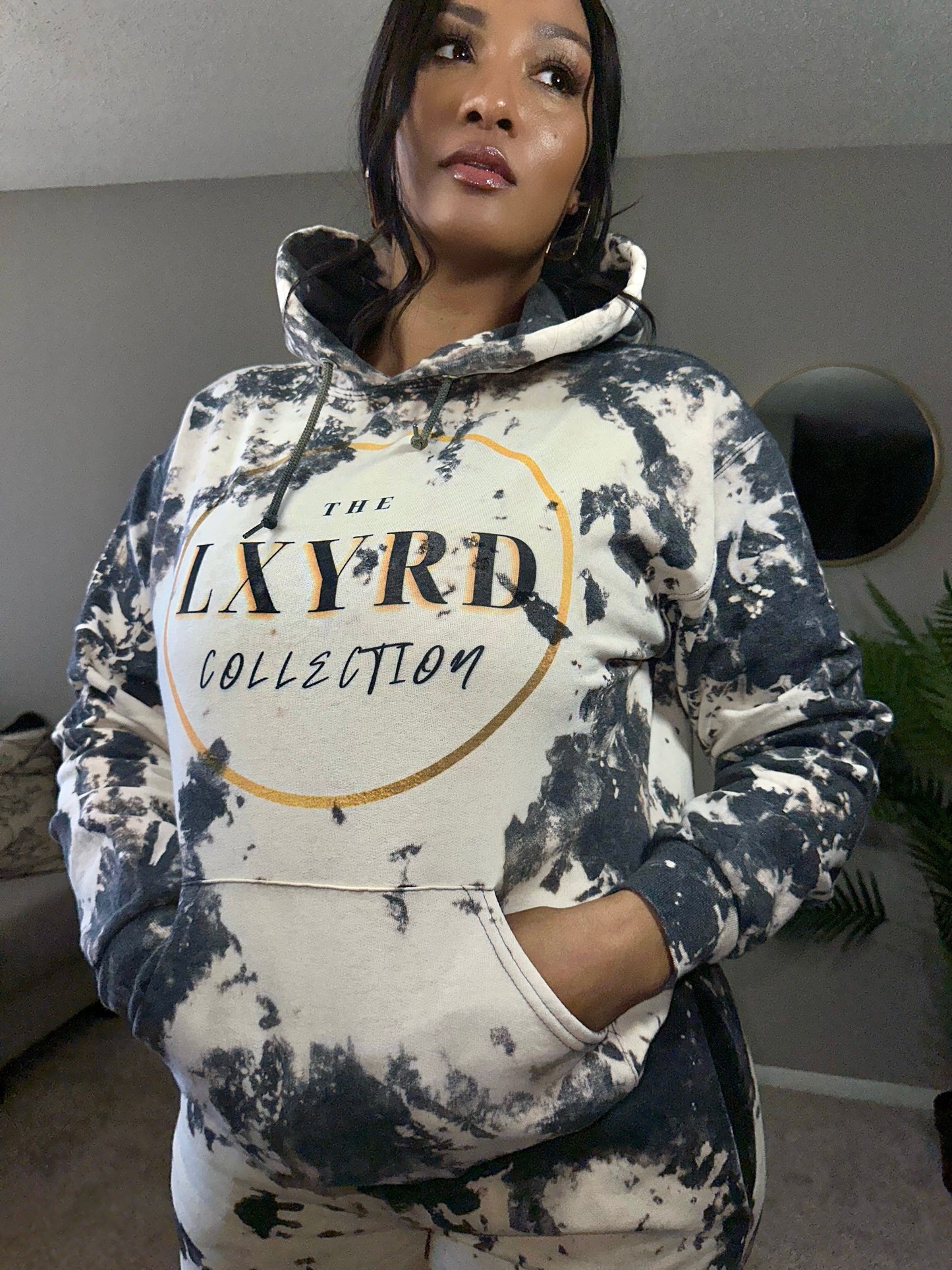 Hoodie Fleece Lined Black & Gold LXYRD Merch